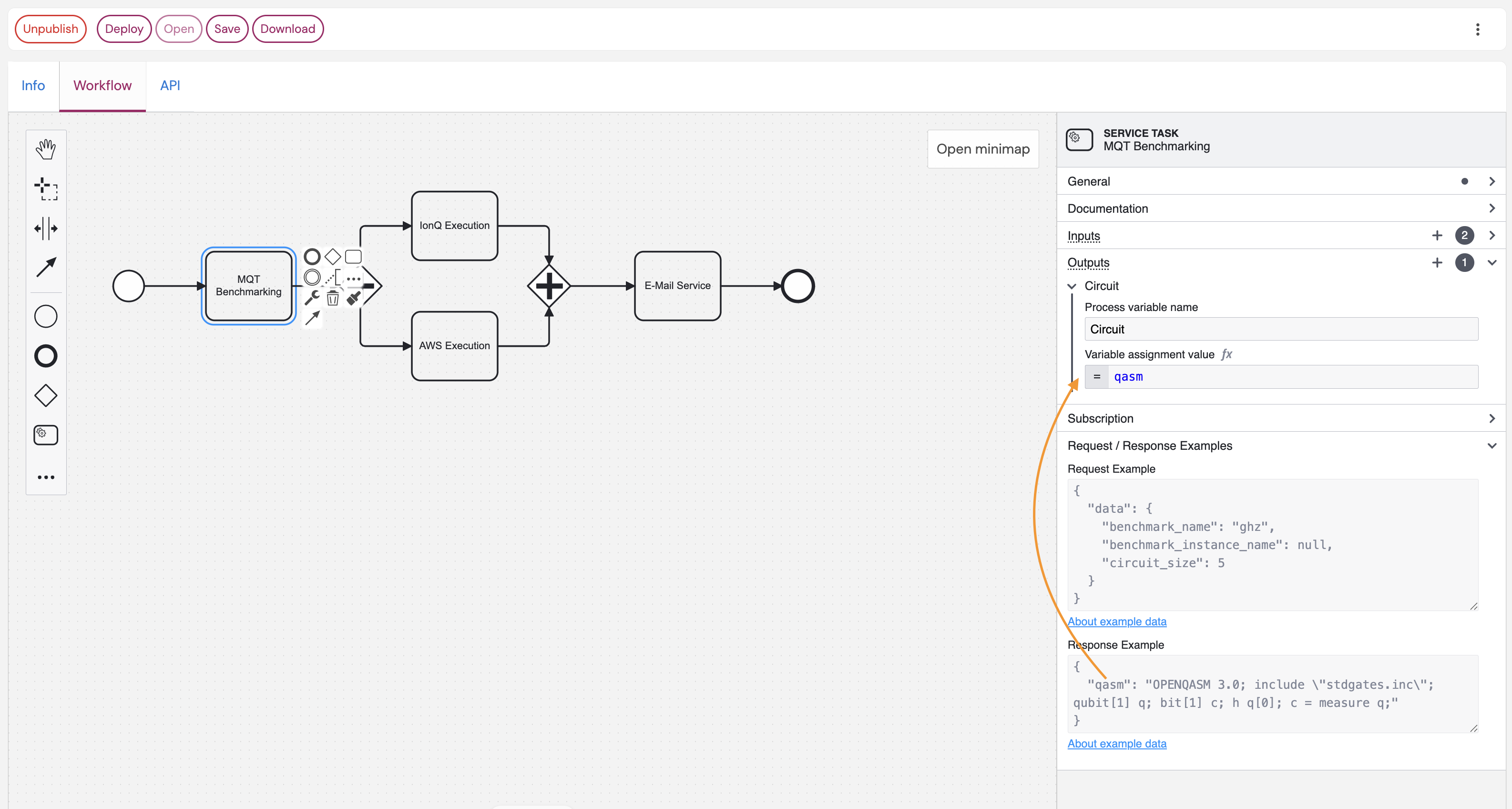 Service Task Output Mapping